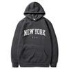 Men Women New York U.S.A City Hoodies Fashion Letter Printed Graphic Sweatshirts Loose Casual Harajuku Hooded Pullover Sportwear