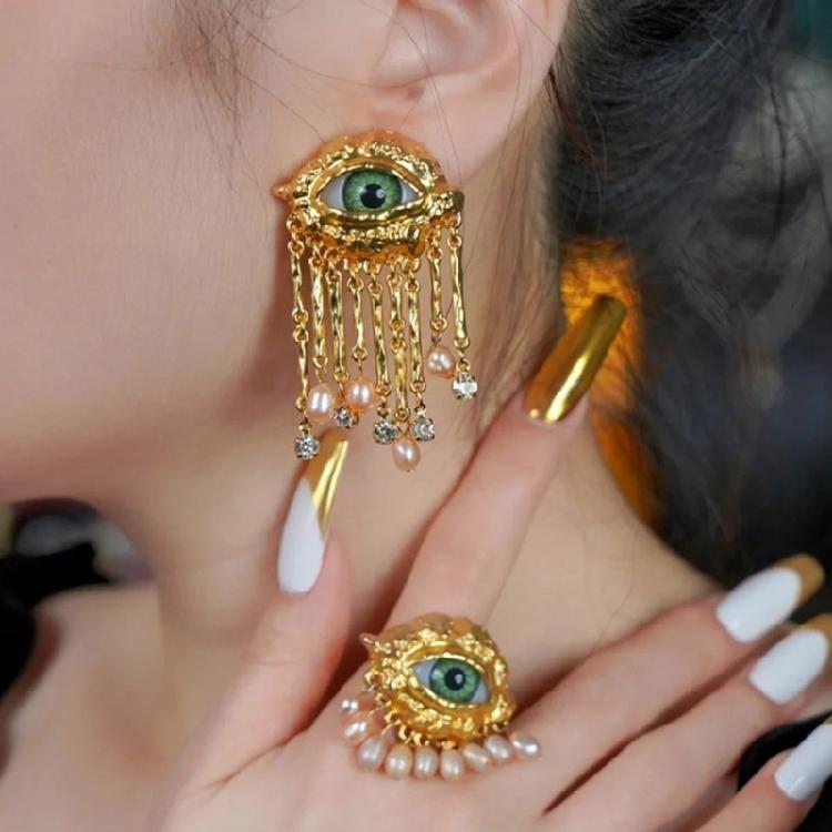 Художественная модель уха, украшение для уха/глаза, уникальные серьги-гвоздики с индивидуальным дизайном для вечеринок и свиданий.