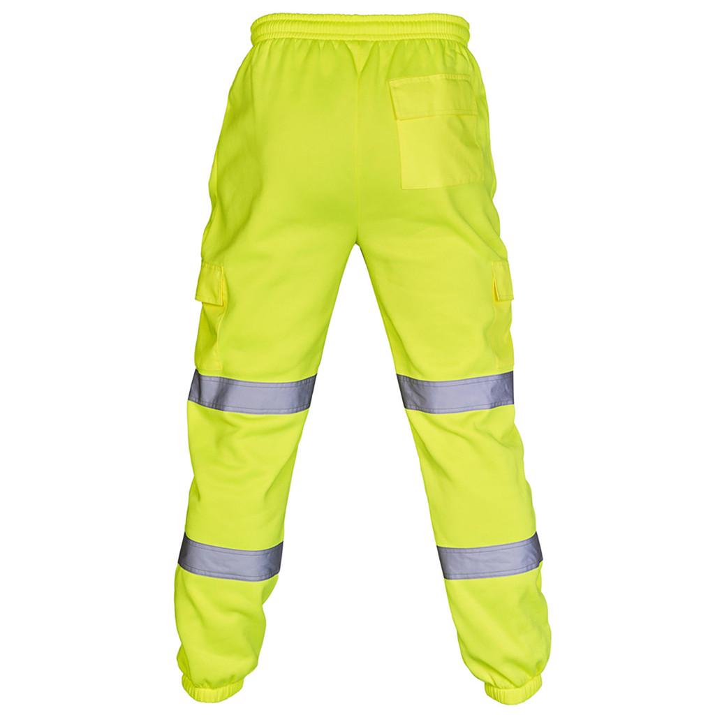 Men Road Work High Visibility Overalls Casual Pocket  Work Casual Trouser Pants