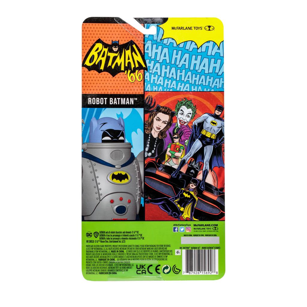McFarlane Toys DC Retro Robot Batman 66 футов Фигурка - (Комиксы о Бэтмене) 6"