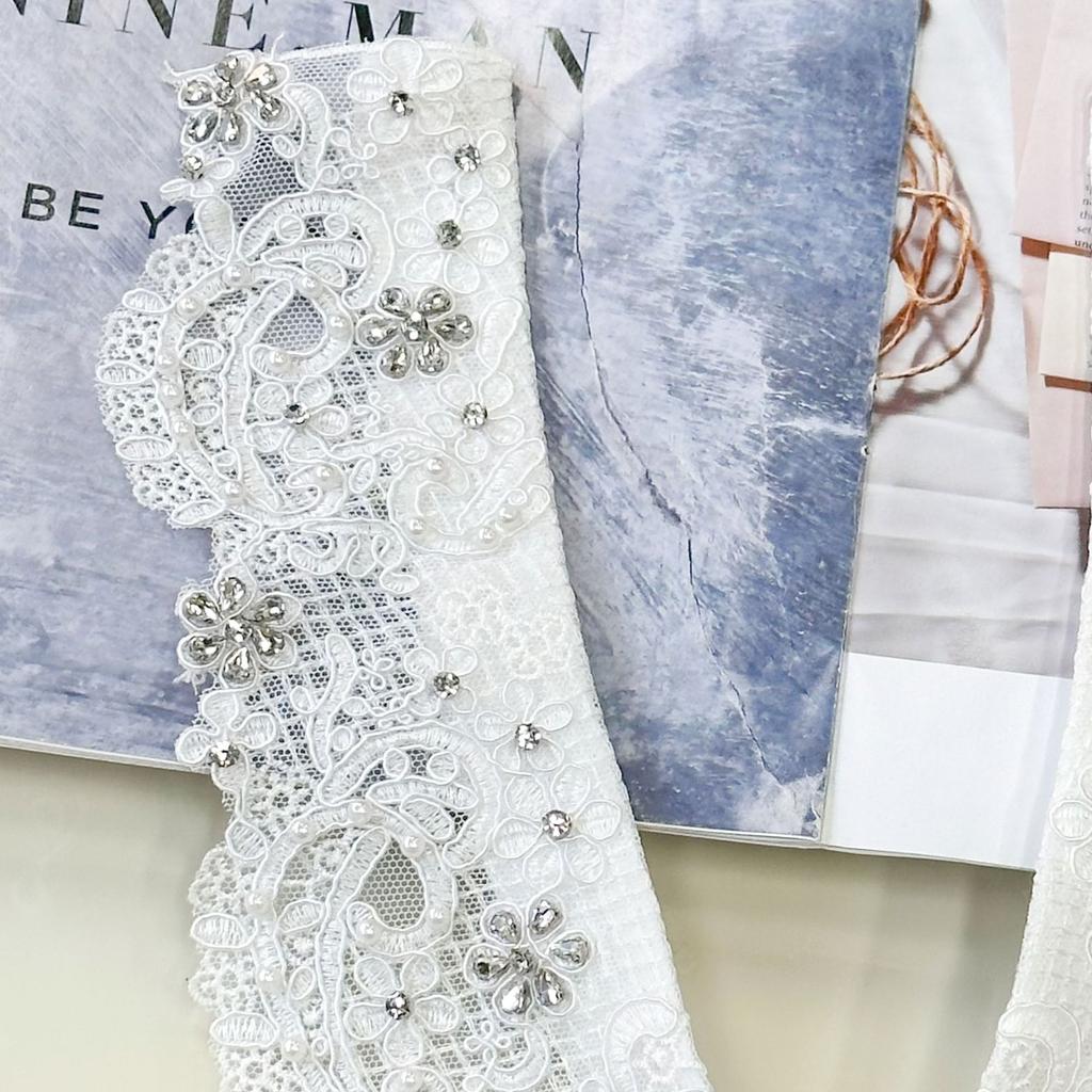 Тяжелая промышленность Вышивка Кружево Ажурный Белый Ложный Воротник Прямой Бутик Декоративный Воротник