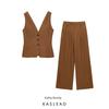 Kaslead New Women Clothes Western Style Minimalist V-neck Vest Vest Trousers 3503586 2734586