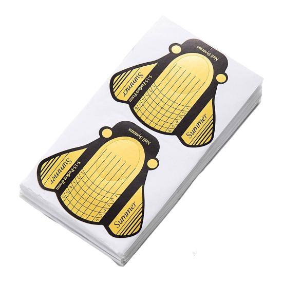 Yousheng 100Pcs Professional Long Nail Forms Acrylic Nail Paper Forms Easy To Use Thick Nail Extension Forms Manicure Tools