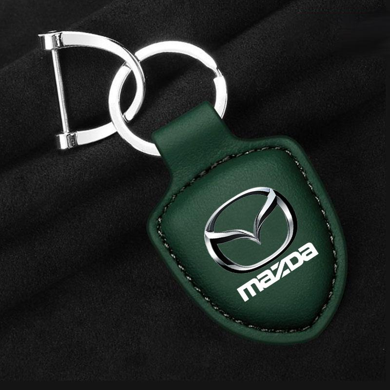 AAEY1 Кожаный Брелок для Ключей Автомобиля Типа Щит Брелок-Кольцо для Mazda M3 M6 MP Skyactiv Axela Atenza Biante BT-50 CX-30 Автоаксессуары