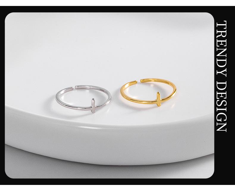 Banyan Tree S925 Silver Adjustable Japanese Cross Ring for Women