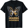 Футболка с бабочкой и лентой awareness слуха и поддержкой семьи