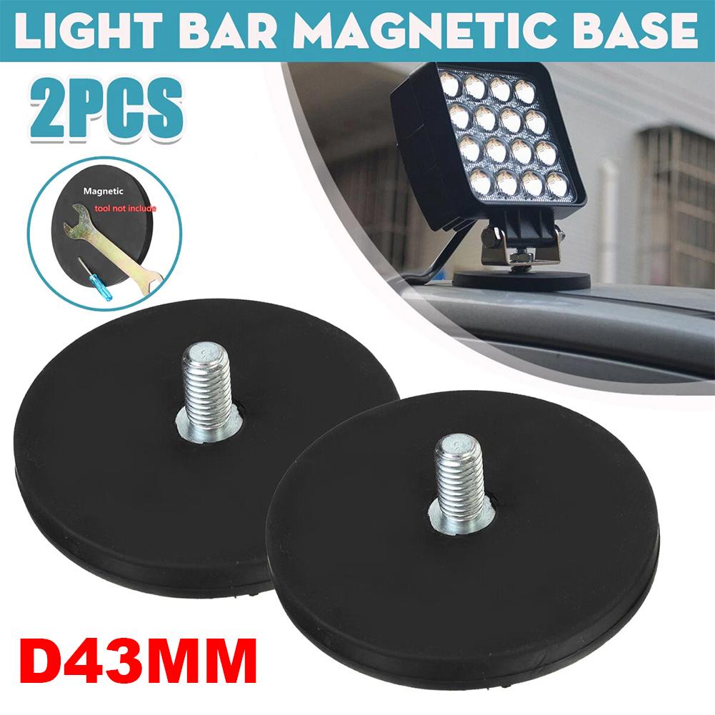 2Pcs 43mm M6 Base Mount Bracket Clamp LED Work Light Bar Holder SUV Offroad Bolt Mini Size Magnetic Base Mount Bracket Clamp