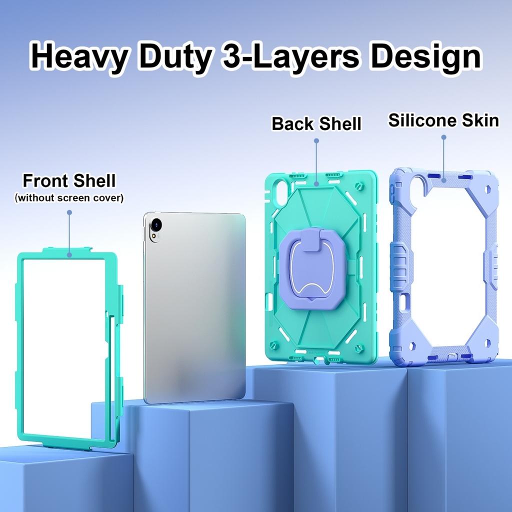 Для Huawei MatePad 11.5 S. Вращающаяся на 360° рукоятка, прочная защитная подставка TPU+PC 3 в 1, противоударный чехол для планшета и ПК