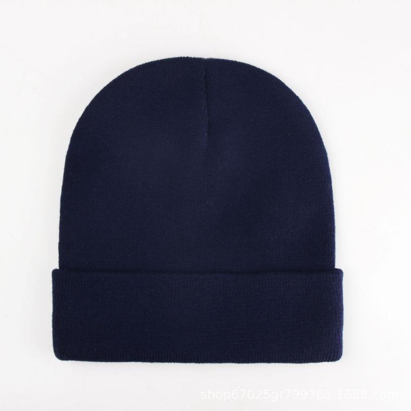 Brimless beanie big head circumference knitted hat knitted hat knitted hat black knitted hat outdoor warm hat