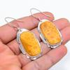 Fossil Coral Gemstone Handmade 925 Sterling Silver Jewelry Earring 2.09" SU-10142