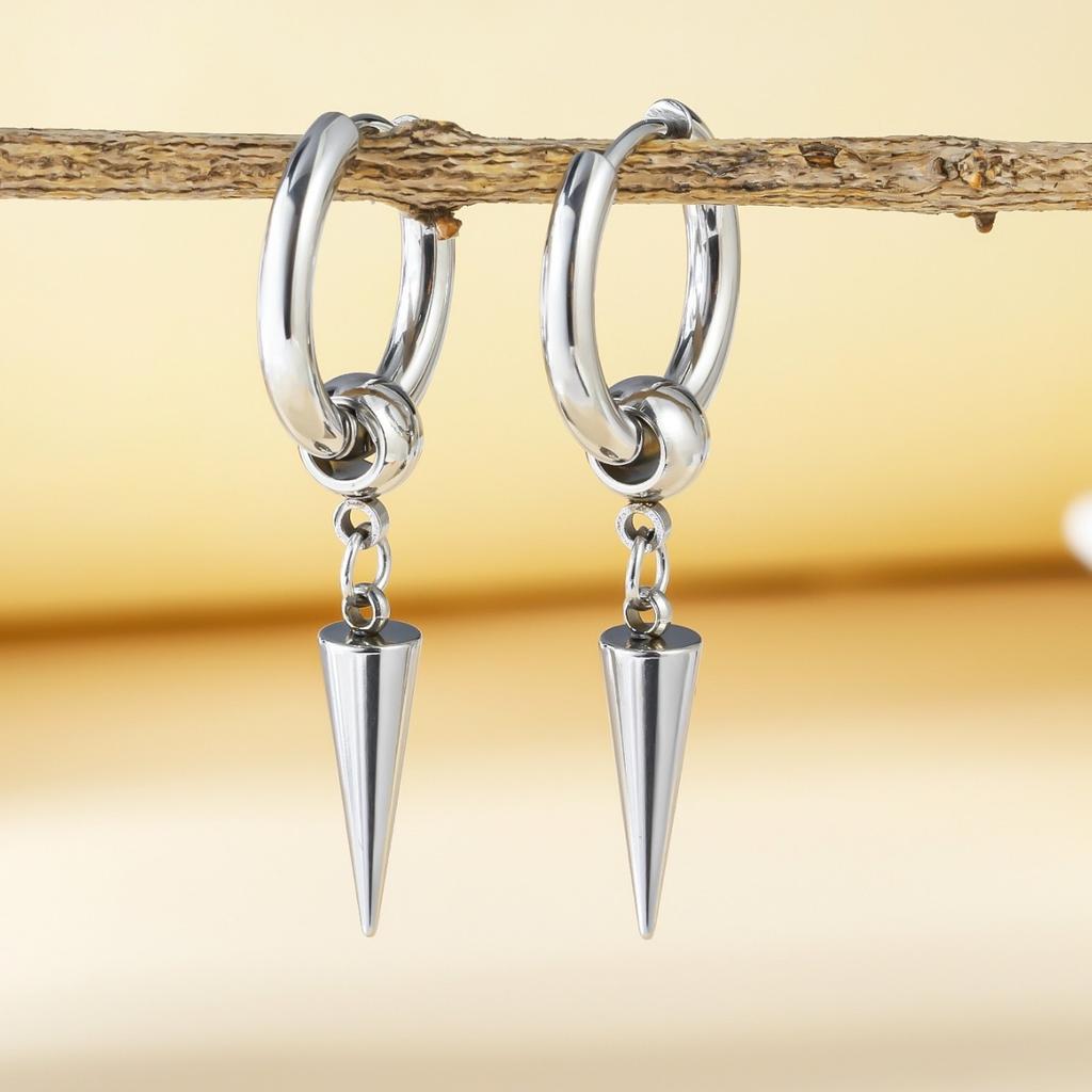 Серьги из нержавеющей стали, спиральные, свисающие, конусные, готические, модные, трендовые серьги, блестящие серьги, висячие серьги, ювелирные изделия Minsi