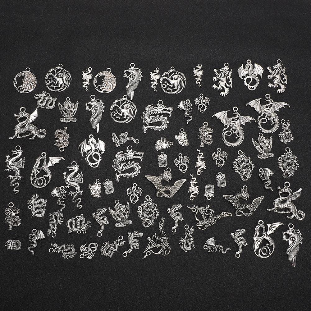 70Pcs/Set Dragon Pattern Bracelet Hand-Made Accessories Kit  Pendants Accessories