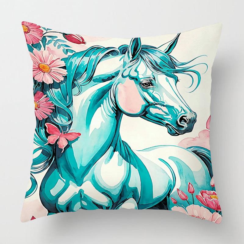 Чехол для подушки с геометрическим рисунком животных 18x18 дюймов, напечатанный чехол для подушки, можно стирать в стиральной машине, украшение для домашнего дивана 45x45 см