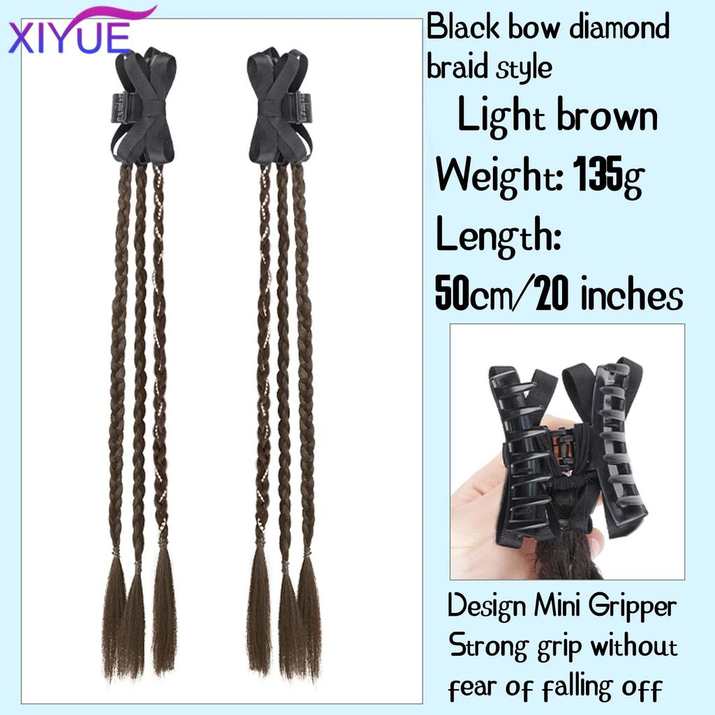 Конский хвост с зажимом-когтем, пара 20-дюймовых прямых тройных косичек-когтей, накладные волосы для женщин и девочек, аксессуары для волос для повседневного использования