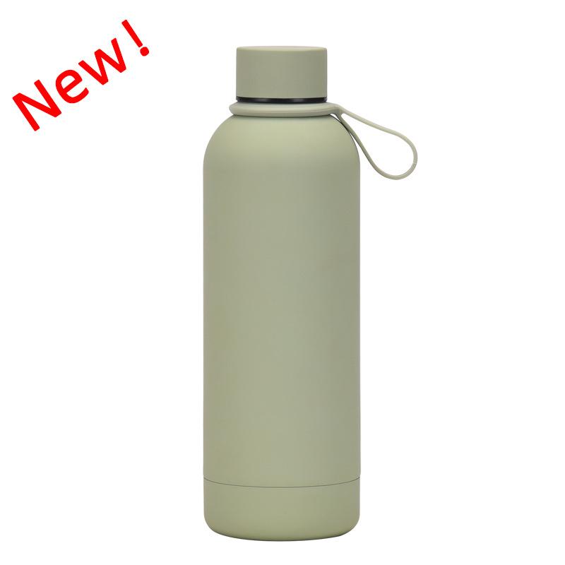 500 мл термос из нержавеющей стали с маленьким горлышком, портативная бутылка для воды для занятий спортом на открытом воздухе с силиконовой ручкой, кофейная кружка