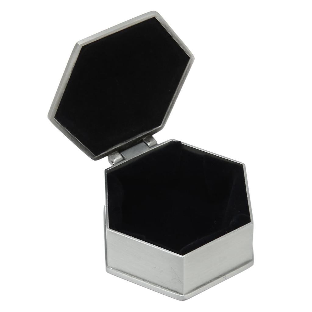 Металлическая шкатулка для украшений Роза Сплав цинка Шкатулка для мелочей Винтажная шестиугольная шкатулка для хранения украшений для колец