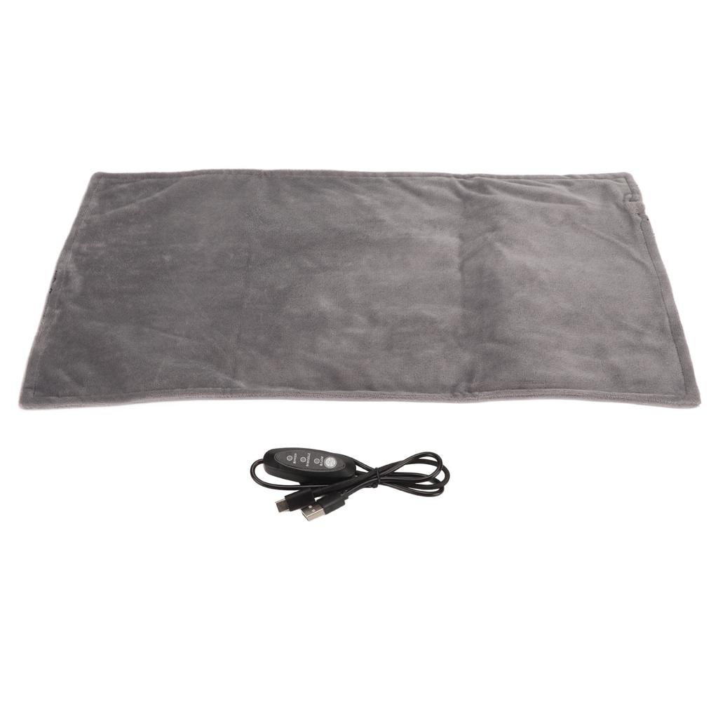 Электрическая грелка 19x11 дюймов USB Быстрый нагрев 3 температурных режима Складной мягкий материал Маленькая грелка