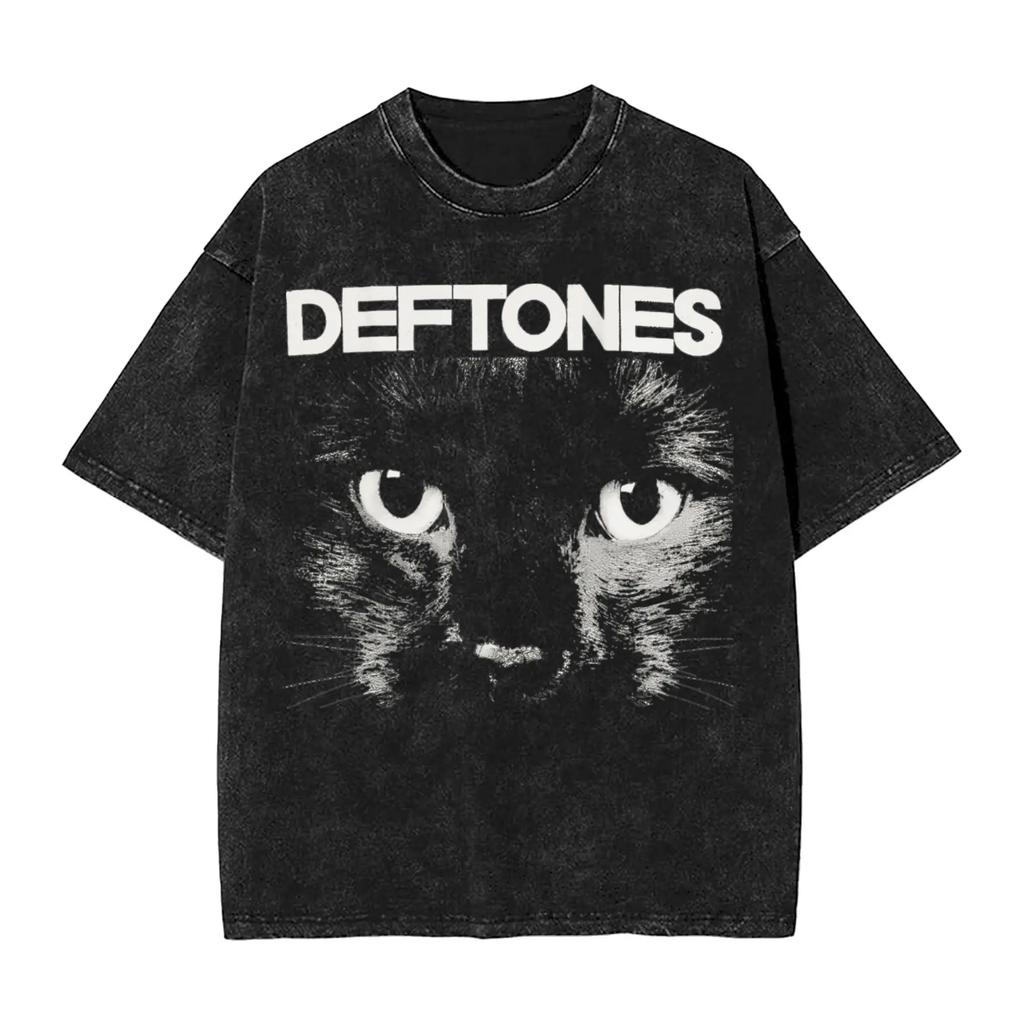 Новое поступление Мужская одежда Ohms Белый Пони Deftones Рок-группа Стиранная Футболка с коротким рукавом с круглым вырезом Y2k Мужская одежда Camisetas