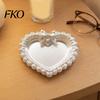 Decorative Jewelry Display 3D Printed Bow Tray, Heart Shape Ring Dish, Entryway Table Trays, Pink Organizer Trinket Tray for Rings Necklaces