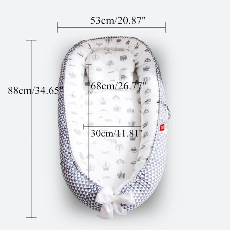 Детская кровать-гнездо с подушкой, портативная кроватка, дорожная кровать, хлопковая колыбель для малышей для новорожденных