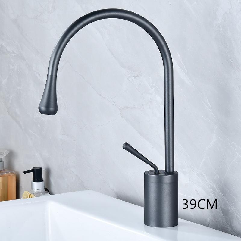 Матовый золотой медный светильник, роскошная раковина, вращающаяся раковина, кран для горячей и холодной воды для ванной комнаты