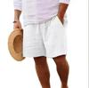 Men's Cotton Solid Color Short Lightweight Gym Pants Linen Beach Shorts Men Jogging Sport Large Short Homme