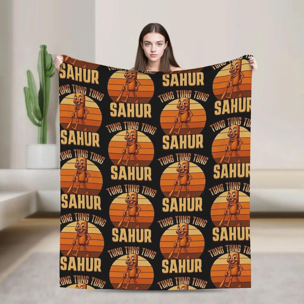 Udin Din Din Dun Udindindindun Halloween Italian Brainrot Meme Blanket Warm Throw Blanket for Adults Winter Home Living Room Bed