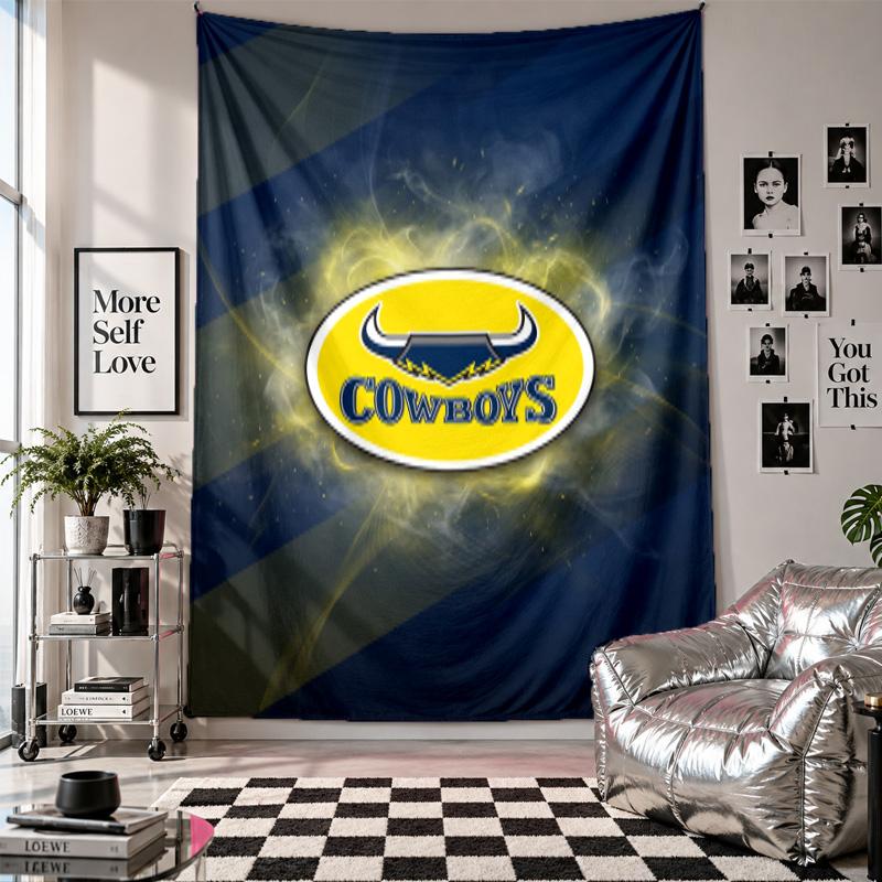 North Queensland Cowboys Wall Tapestry Home Decor Wall Hanging Cloth for Bedroom Living Room Background