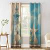 Ocean Beach Lighthouse Starfish Shell Plants Sky Blackout Curtains For Living Room Bedroom Window Treatment Blinds Drapes