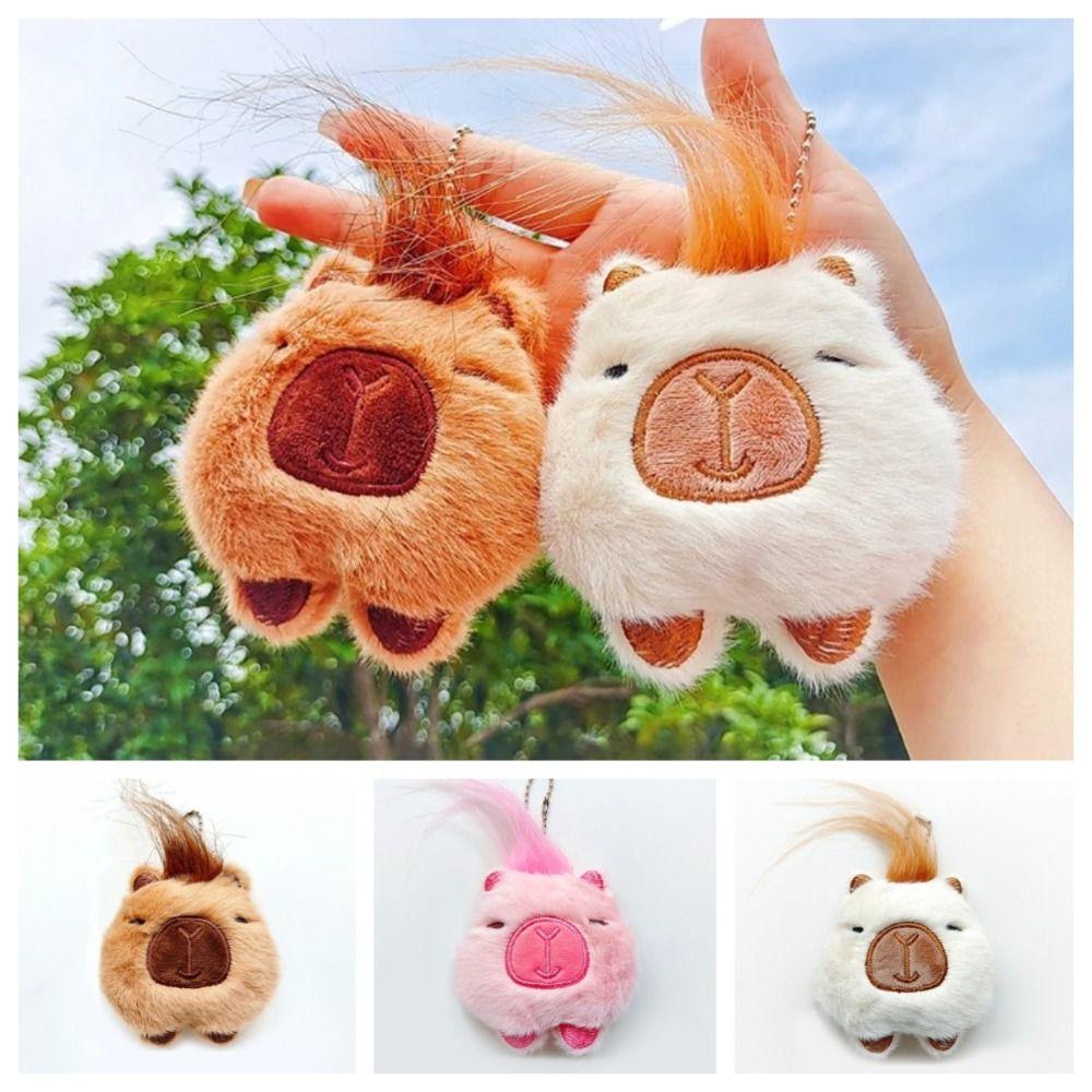 Аниме-брелок в виде капибары с щебечущими волосами, подвеска в виде капибары, пищащая кукла-капибара для детей
