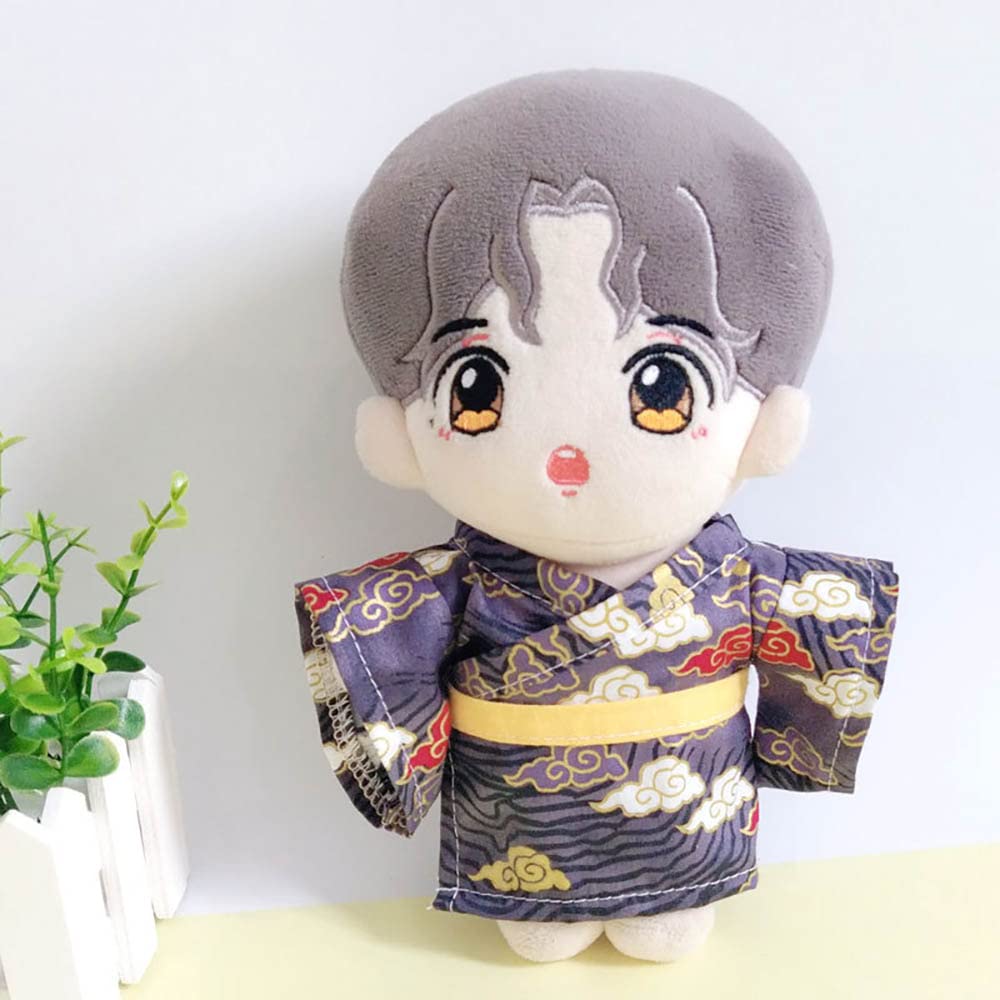Niannyyhouse 20cm Doll Clothes for Stuffed Animals Ancient Kimono Belt Cotton Doll Clothes Dress-up (a-4)