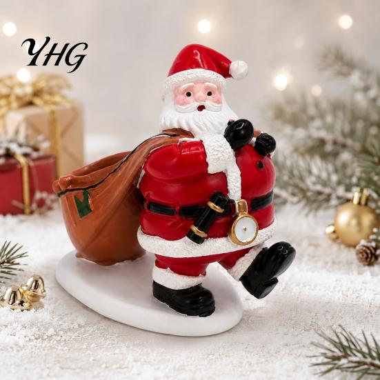 Christmas Housewarming Gift Santa Claus Candy Bowl, Resin Tabletop Ornament with for Friends Storage Slot, Creative Desktop Organizer Holiday