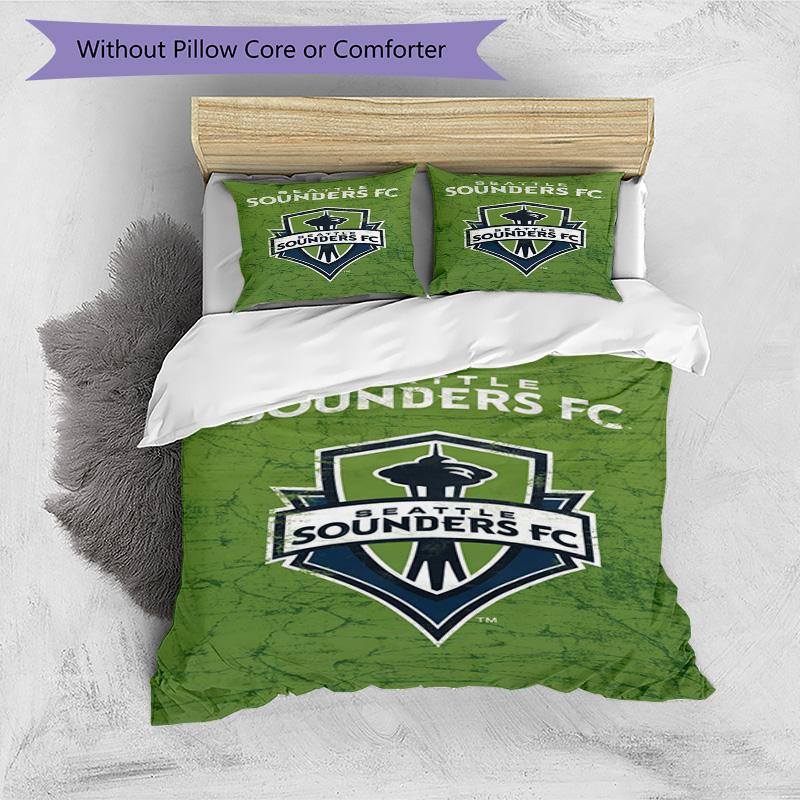 Seattle Sounders FC Printed Pattern Duvet Cover Set – includes 1 duvet cover and 2 matching pillowcases Bedroom decor Christmas gifts