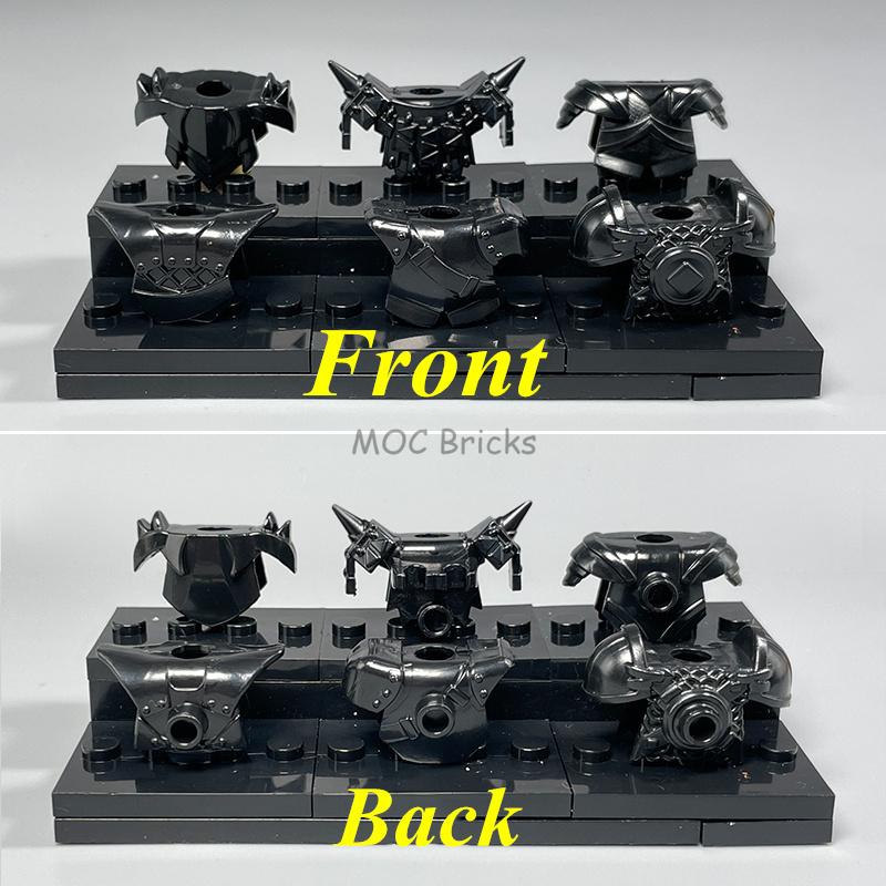 MOC Кирпичи Черный Меч Щит Копье Алебарда Шлем Средневековые Рыцари Рим Фигурка Действия Образовательный Строительный Блок Подарки