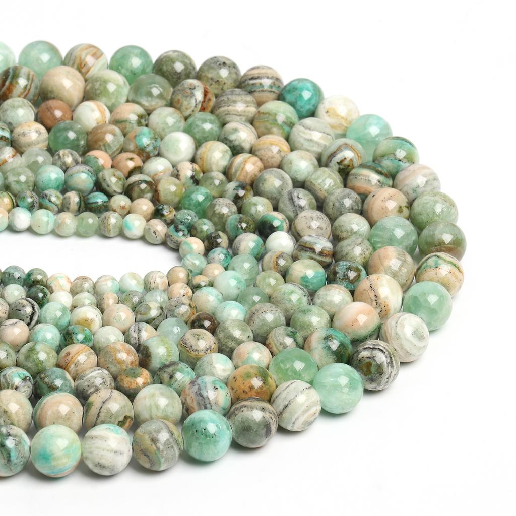 Натуральные 6-12 мм зеленые родозитовые бусины-разделители круглые россыпью для изготовления ювелирных изделий, браслетов, ожерелий, аксессуаров ручной работы