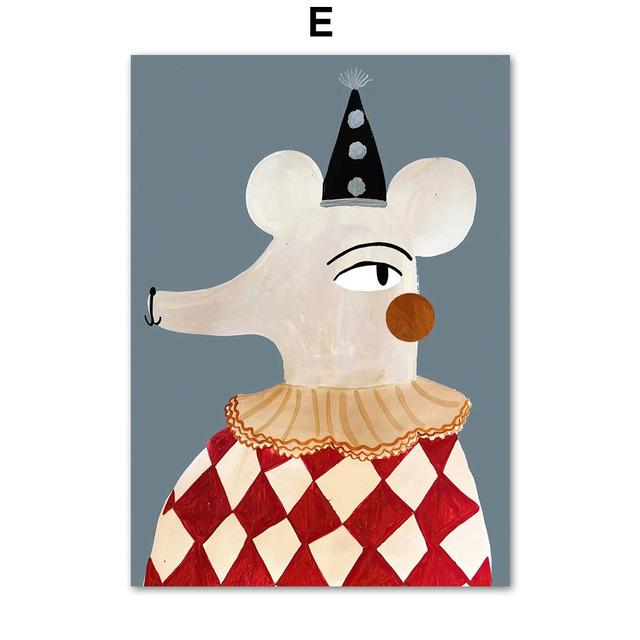 Леопардовый кролик, медведь, тигр, мышь, Радуга, забавная настенная живопись на холсте, плакаты на скандинавскую тему и принты, настенные панно, декор для детской комнаты, без рамки