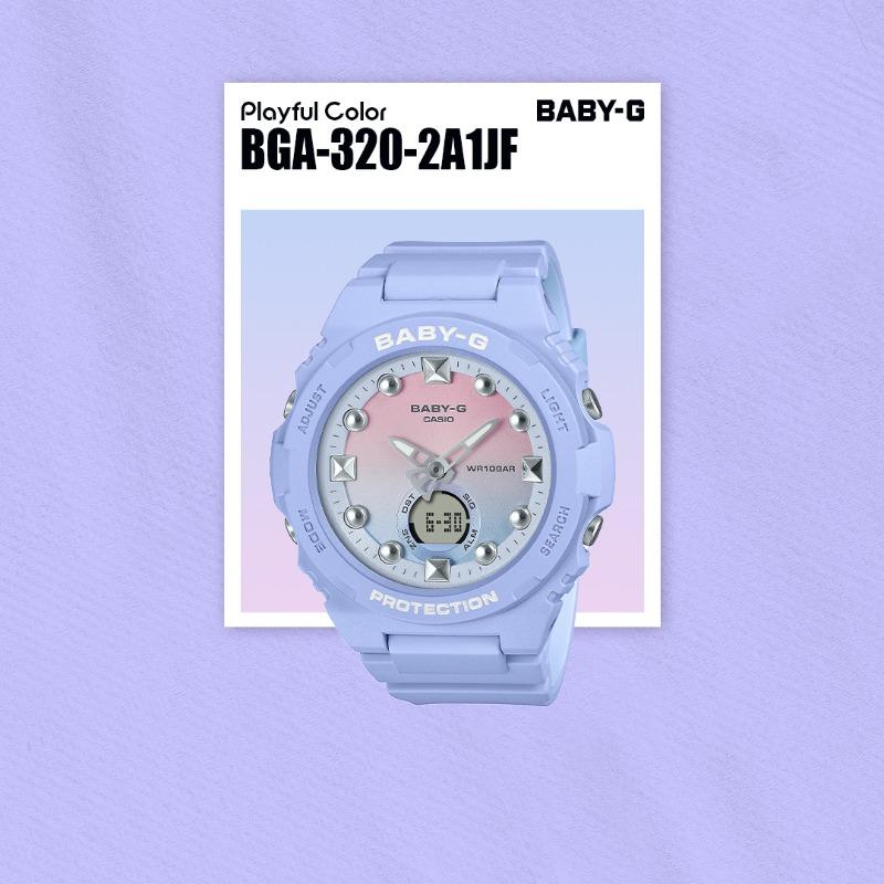 Casio Мужские Аналоговые Кварцевые Часы BGA-320-2A1 из Смолы, Водонепроницаемые до 100 м, Ударопрочные