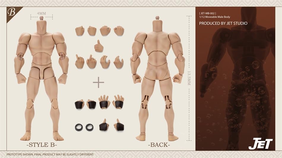 Игрушки и Хобби [TOYBARJAPAN] Масштаб 1/12 Подвижная Фигурка JET STUDIO TS-MB-002 Мужское Мышечное Тело