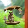 Кормушка для птиц SquirrelBird с зонтиком, симпатичная белка, держащая зонтик, дизайн кормушки для птиц - для декора сада и двора, для любителей птиц, мужчин и женщин, подарки