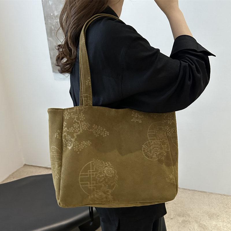 Вместительные сумки через плечо с цветочным принтом для женщин, повседневная холщовая сумка, универсальные женские сумки для покупок, новые модные сумки