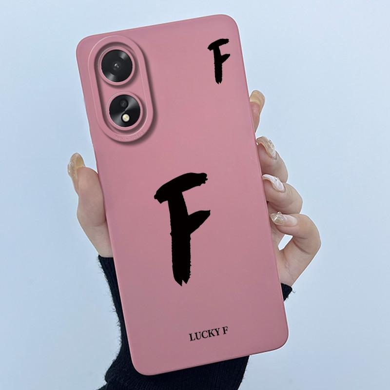 Чехол для Oppo A18 A38 A58 A78 4G Чехол Защита камеры Минималистичный Буквы Жидкий силикон Мягкие задние крышки для Oppo A 38 A 18 Корпус