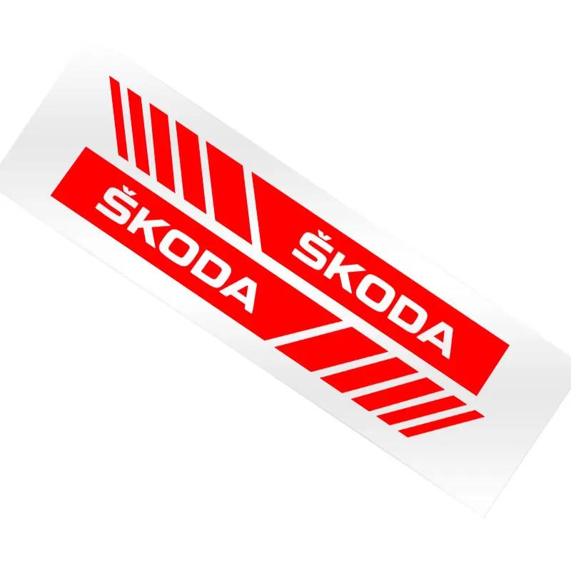 XOWS7 2PCS Car Styling Rearview Mirror Sticker Decoration Badge For skoda OCTAVIA RS FABIA KAMIQ KAROQ KODIAQ RAPID SCALA SUPERB