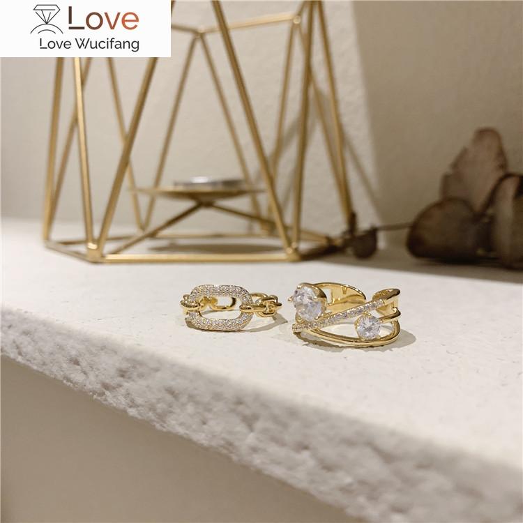 Корейский дизайн модные ювелирные изделия изысканный медный инкрустированный циркон геометрический простой кольцо элегантный женский открытый кольцо