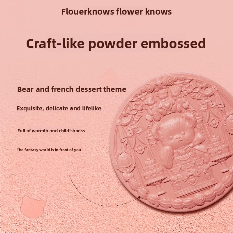 FLOWER KNOWS THE SWEETIE BEAR Румяна Шелковистая Сатиновая Пудра-Румяна Для Скул Контуринг Лица Для Естественного Матового Финиша Веганская Косметика