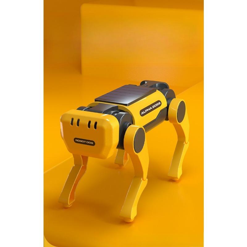 1PC Can Go In the Sun Steam Solar Electric Robot Dog Children Assembly Toy Boy Educational Robot