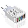 Цветное 4-портовое USB-зарядное устройство 3A для мобильных телефонов и планшетов, дорожное - Стандарт ЕС/США/Великобритании