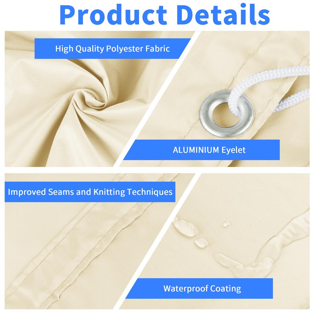 Водонепроницаемый тент 95% защита от УФ-лучей Солнцезащитный парус Садовый экран для конфиденциальности Для автомобиля Брезентовый навес для перголы Навес Солнцезащитный парус