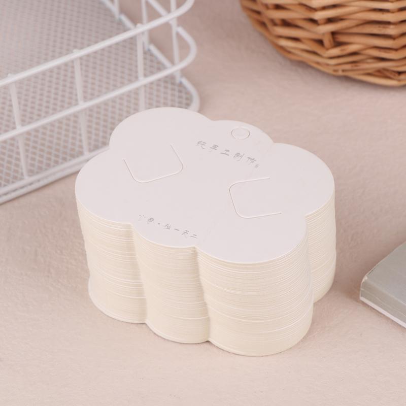 100Pcs Cute Headband Hair Clips Jewelry Display Card Blank Kraft Paper Card Hairclip Price Tag Hairpin Packaging Cardboard Holde