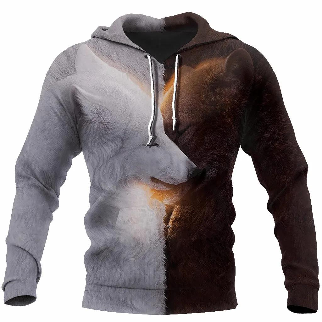 Women's 3D Vintage Realistic Lion Head Print Khaki Hoodie Casual Streetwear Pullover Sweatshirt Soft Comfort Daily Fashion Tops