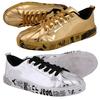 2025 Men Shoes Fashion Patent Leather Sneakers Tops Gold Silver Hip Hop Boots Glossy Lighted Brand Designer Shoes Flats Size 46